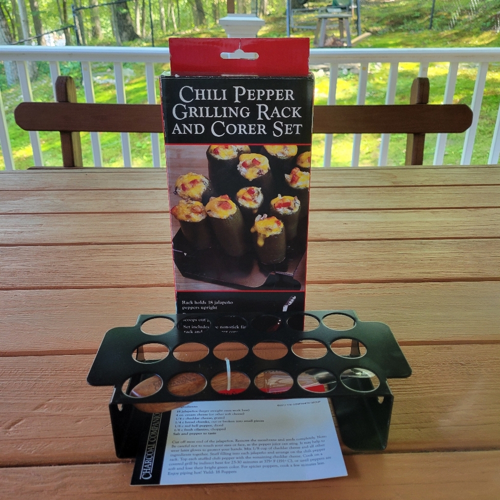 Chili Pepper Grilling Rack and Corer Set NEW